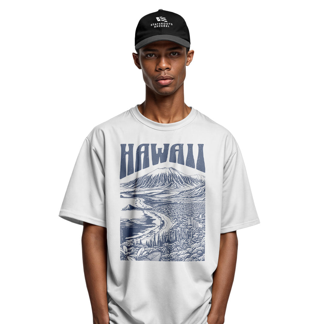 Hawaii Volcano City Line Art Tee - Sport Grey view