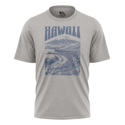 Hawaii Volcano City Line Art Tee - Sport Grey flatlay