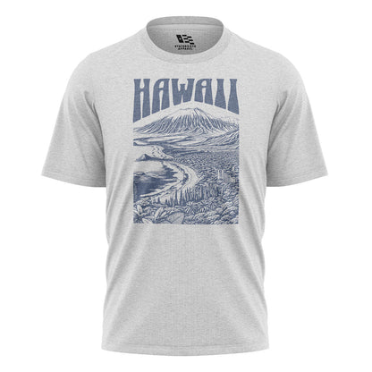 Hawaii Volcano City Line Art Tee - White flatlay