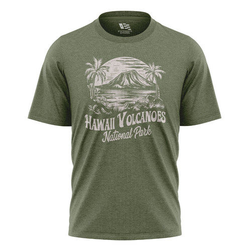 Hawaii Volcanoes National Park Tee - Military Green flatlay
