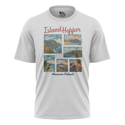 Hawaiian Islands Island Hopper Stamps Tee - White flatlay