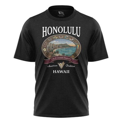 Honolulu City Coastal Discovery Tee - Black flatlay