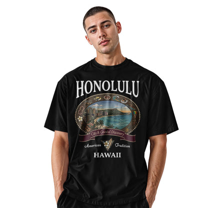 Honolulu City Coastal Discovery Tee - Black view
