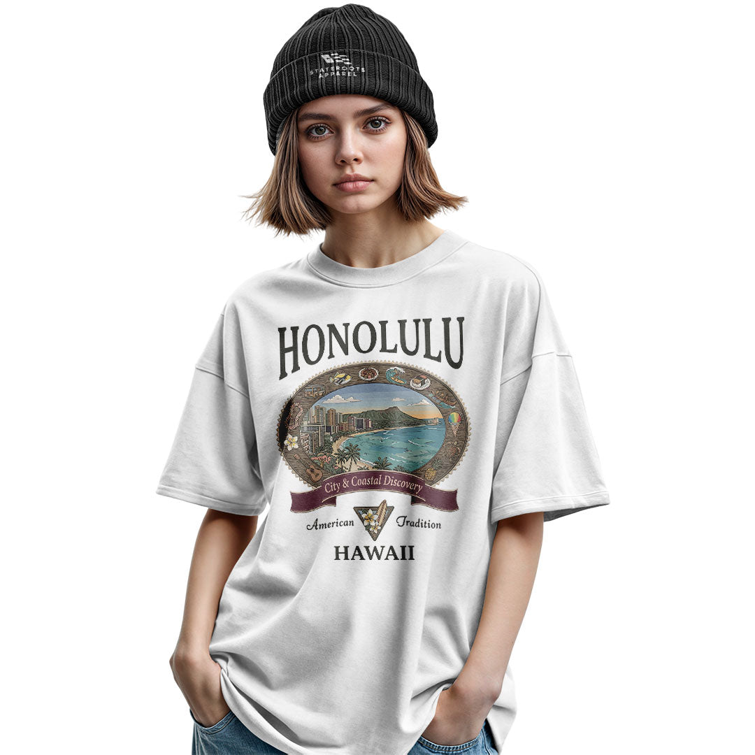 Honolulu City Coastal Discovery Tee - Military Green view