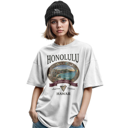Honolulu City Coastal Discovery Tee - Military Green view