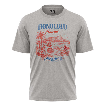 Honolulu Hawaii Aloha Spirit Tee - Sport Grey flatlay