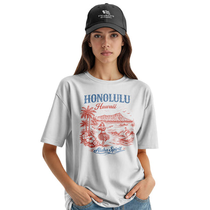 Honolulu Hawaii Aloha Spirit Tee - White view