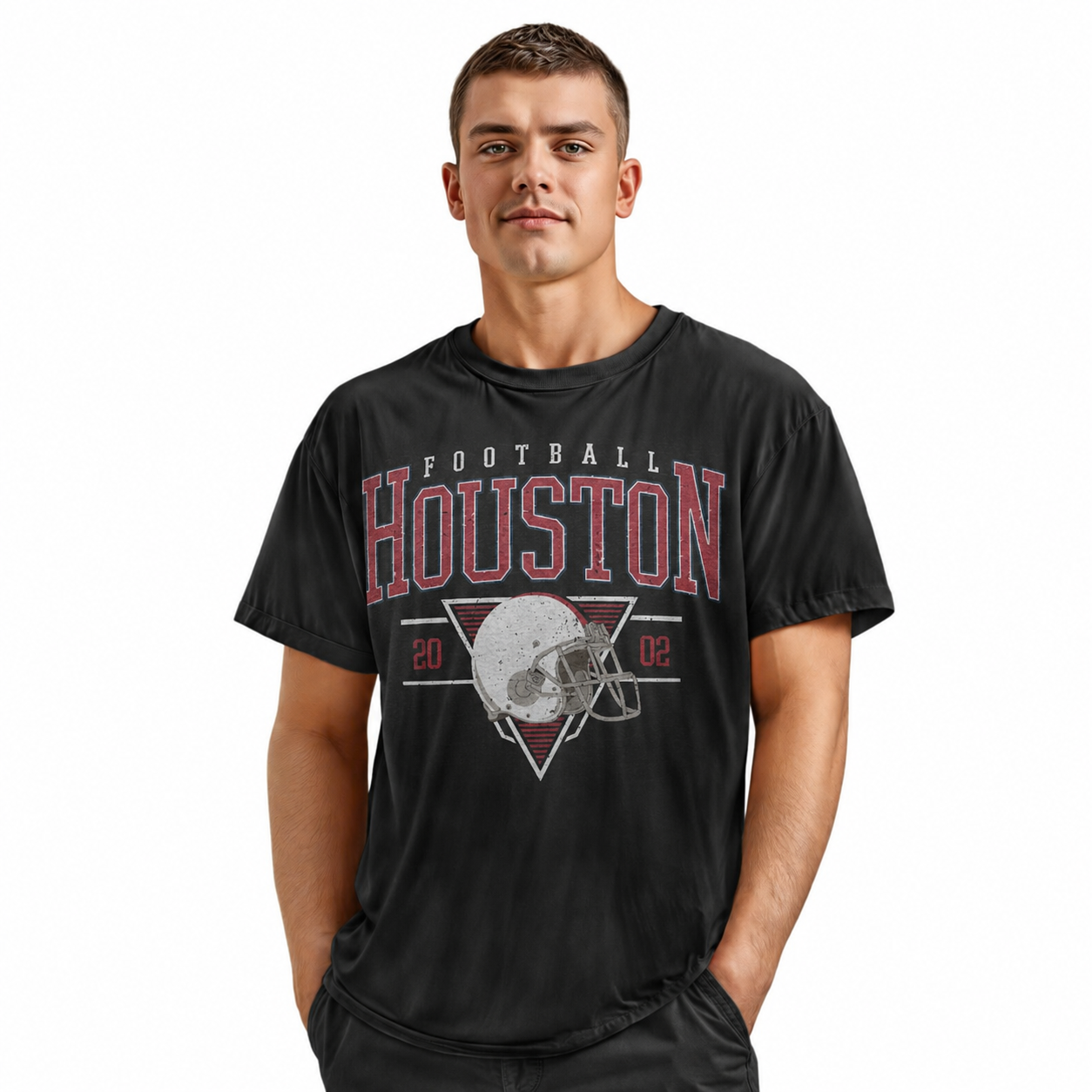 Houston Football T-Shirt | Vintage Texas Helmet Game Day Tee
