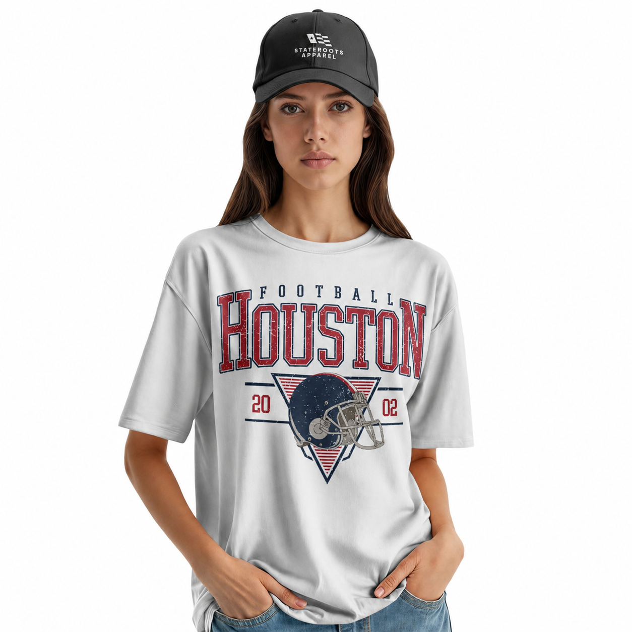 Houston Football T-Shirt | Vintage Texas Helmet Game Day Tee