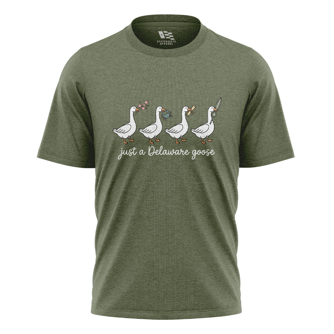 Just A Delaware Goose T-Shirt | Funny Goose Tee - military-green - image 1