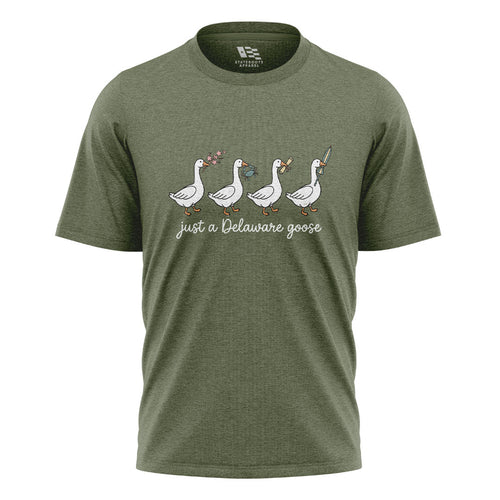 Just A Delaware Goose T-Shirt | Funny Goose Tee - military-green - image 1