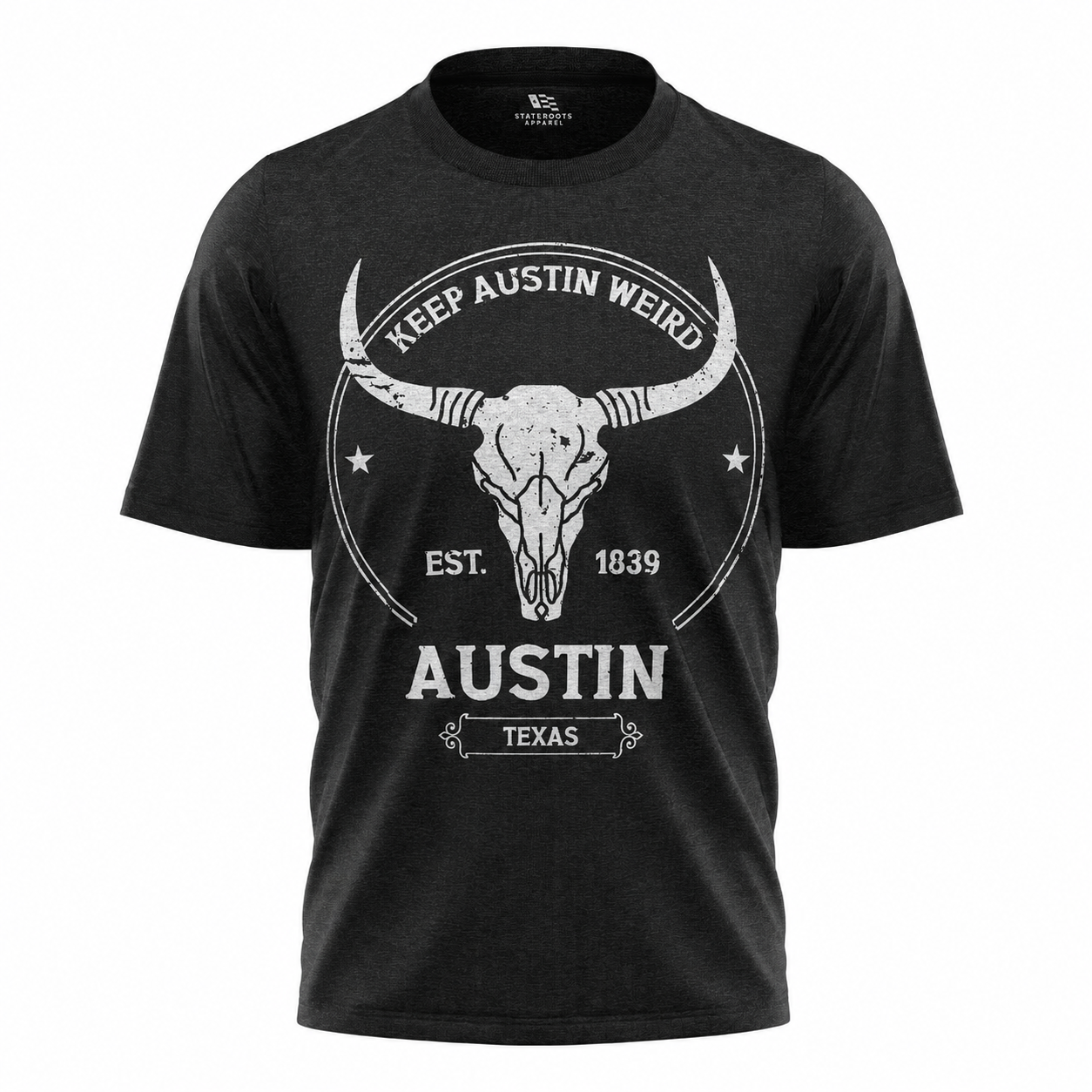 Keep Austin Weird T-Shirt | Vintage Longhorn Skull Austin Texas Souvenir Tee