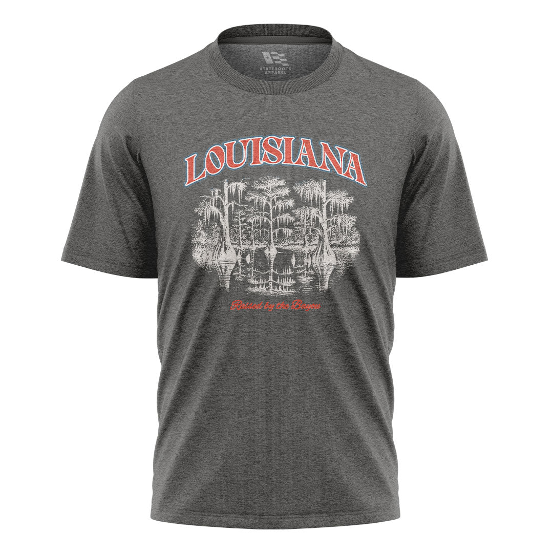 Louisiana Cypress Swamp T-Shirt | Reflection Bayou Tee - Charcoal #1