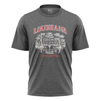 Louisiana Cypress Swamp T-Shirt | Reflection Bayou Tee - Charcoal #1