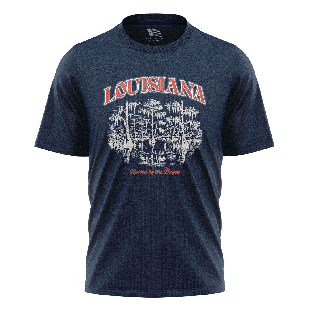Louisiana Cypress Swamp T-Shirt | Reflection Bayou Tee - Navy #1