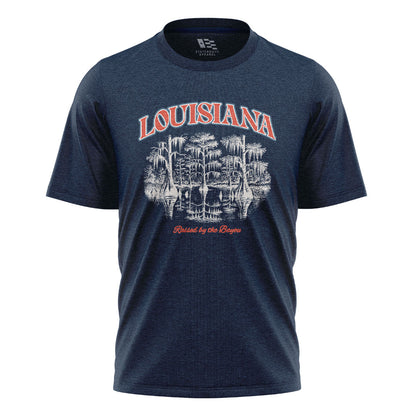 Louisiana Cypress Swamp T-Shirt | Reflection Bayou Tee - Navy #1