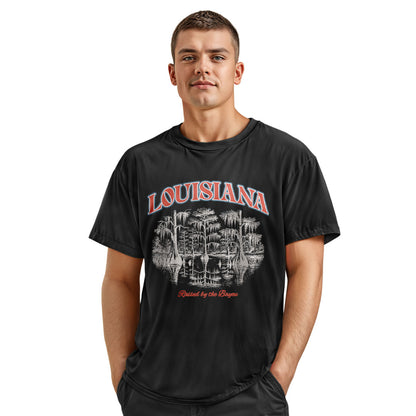Louisiana Cypress Swamp T-Shirt | Reflection Bayou Tee - Navy #2