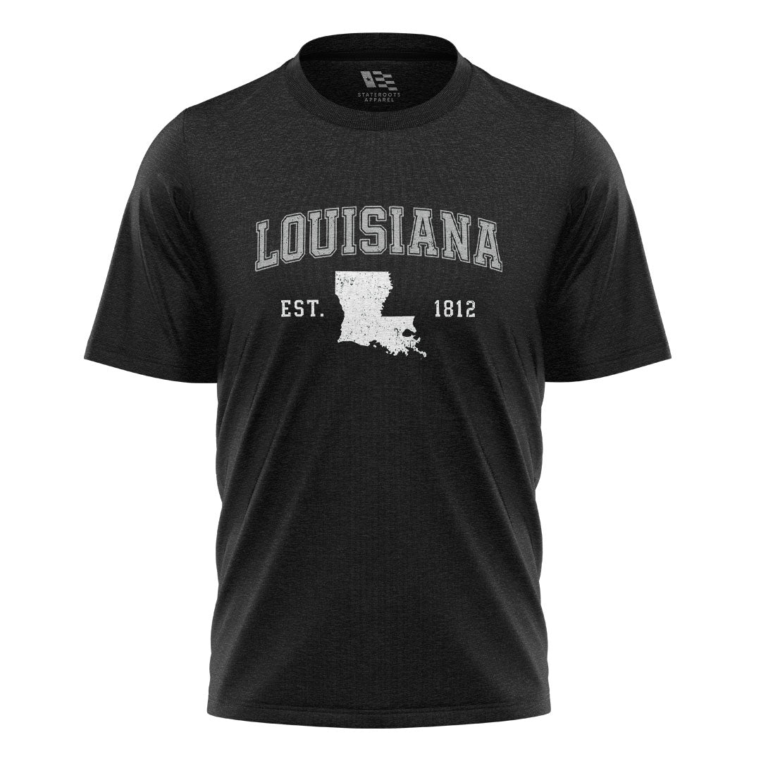 Louisiana Est 1812 Collegiate T-Shirt | Varsity Tee - Black #1