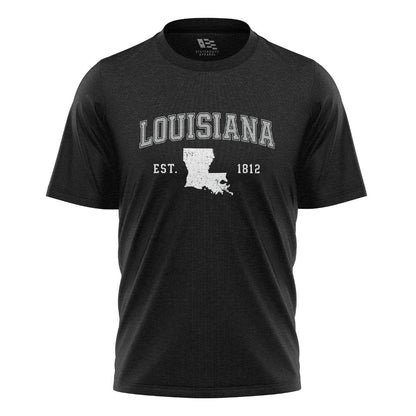 Louisiana Est 1812 Collegiate T-Shirt | Varsity Tee - Black #1