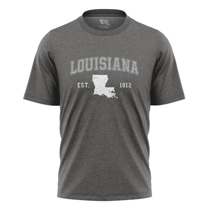 Louisiana Est 1812 Collegiate T-Shirt | Varsity Tee - Charcoal #1