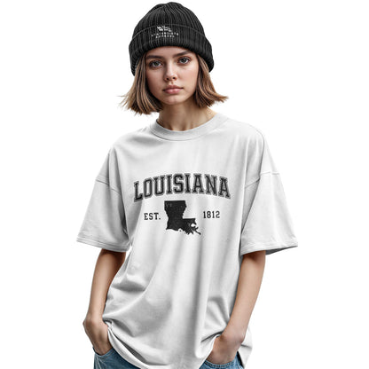 Louisiana Est 1812 Collegiate T-Shirt | Varsity Tee - Military Green #2