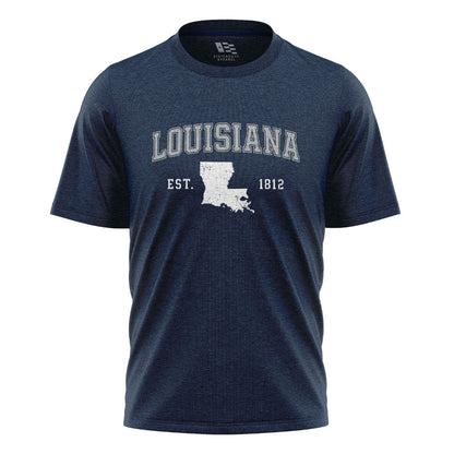 Louisiana Est 1812 Collegiate T-Shirt | Varsity Tee - Navy #1