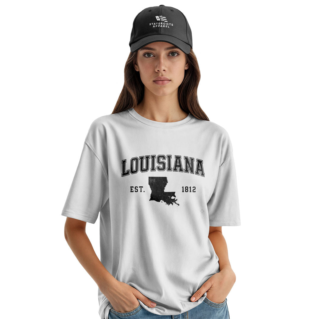 Louisiana Est 1812 Collegiate T-Shirt | Varsity Tee - White #2