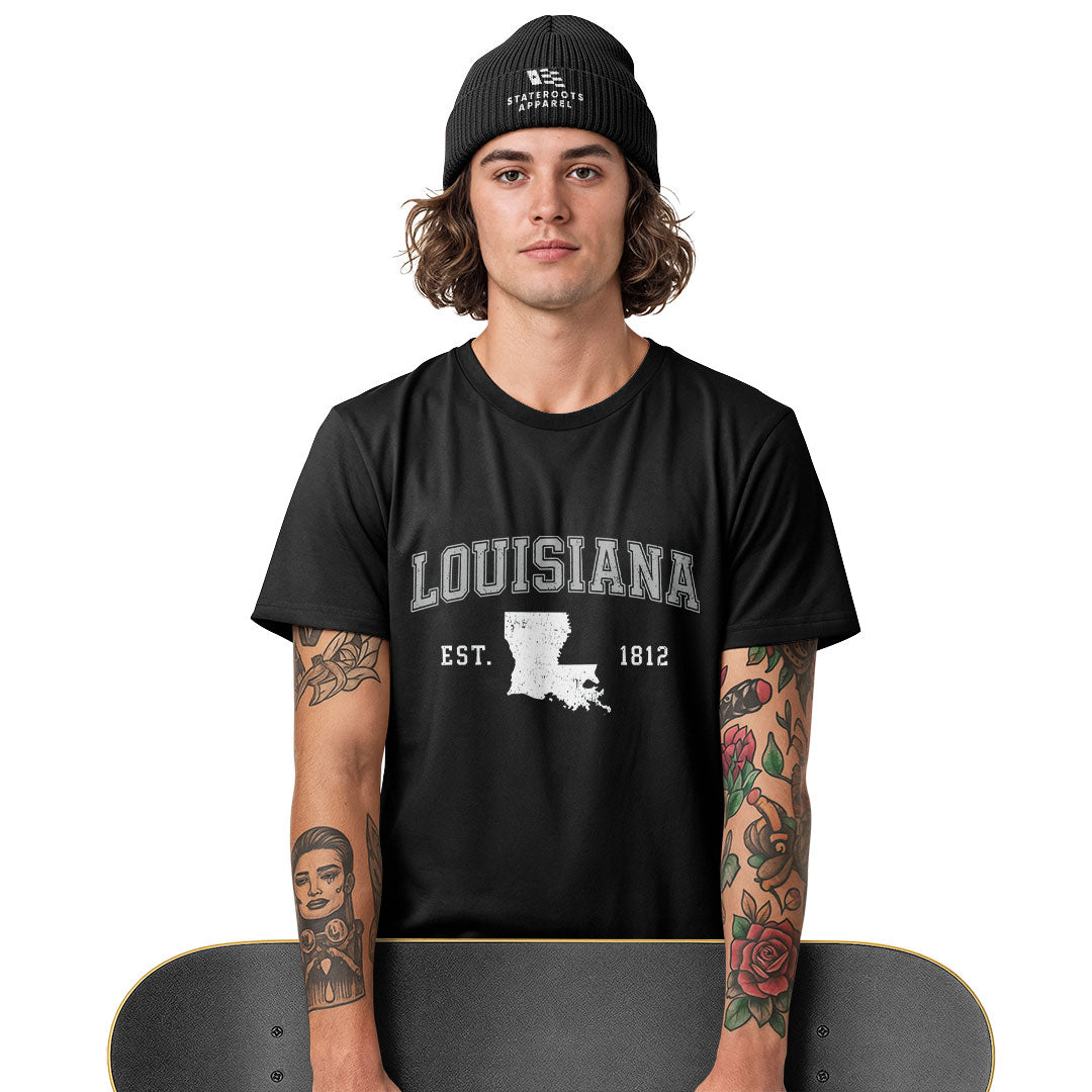 Louisiana Est 1812 Collegiate T-Shirt | Varsity Tee - White #3