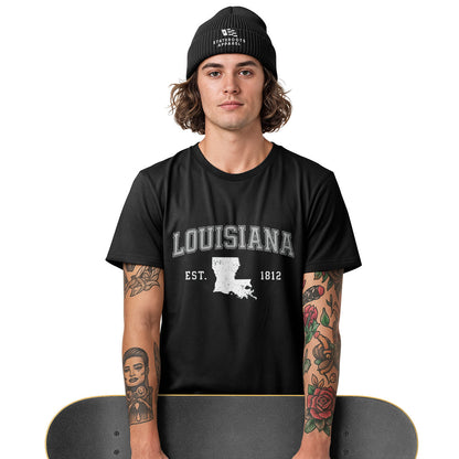 Louisiana Est 1812 Collegiate T-Shirt | Varsity Tee - White #3