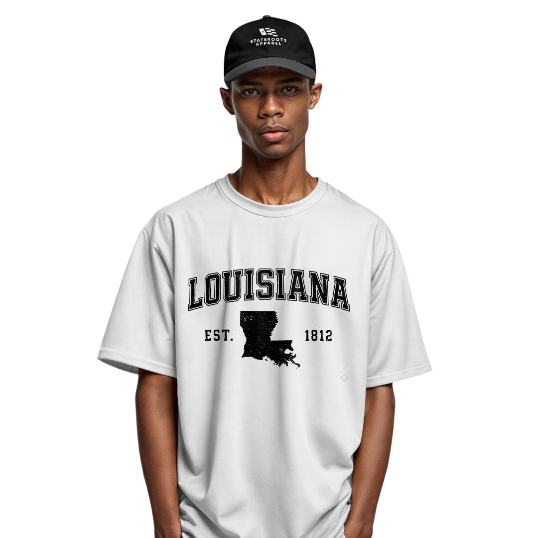Louisiana Est 1812 Collegiate T-Shirt | Varsity Tee - White #4