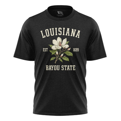 Louisiana Magnolia Bayou State 1699 T-Shirt | Tee - Black #1
