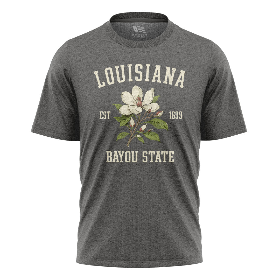 Louisiana Magnolia Bayou State 1699 T-Shirt | Tee - Charcoal #1
