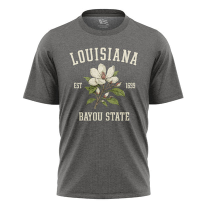 Louisiana Magnolia Bayou State 1699 T-Shirt | Tee - Charcoal #1