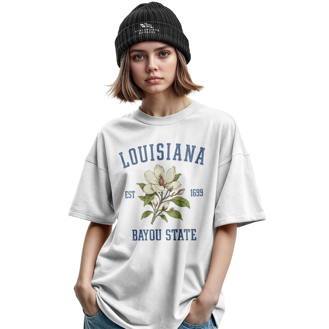 Louisiana Magnolia Bayou State 1699 T-Shirt | Tee - Military Green #2