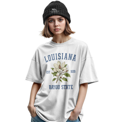 Louisiana Magnolia Bayou State 1699 T-Shirt | Tee - Military Green #2