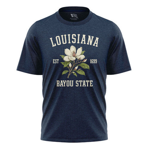 Louisiana Magnolia Bayou State 1699 T-Shirt | Tee - Navy #1