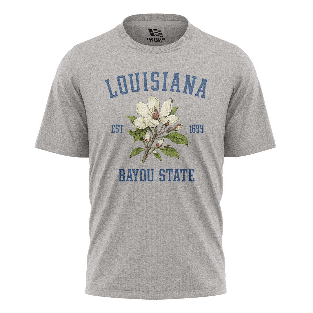 Louisiana Magnolia Bayou State 1699 T-Shirt | Tee - Sport Grey #1