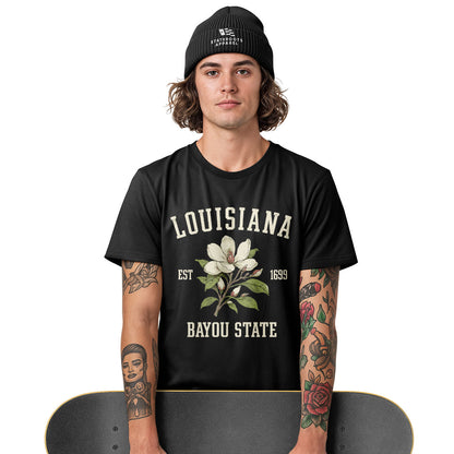 Louisiana Magnolia Bayou State 1699 T-Shirt | Tee - White #3