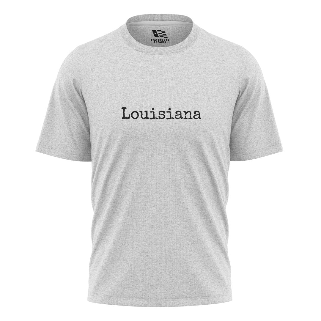 Louisiana Minimalist Typewriter T-Shirt | Simple Tee - White #1