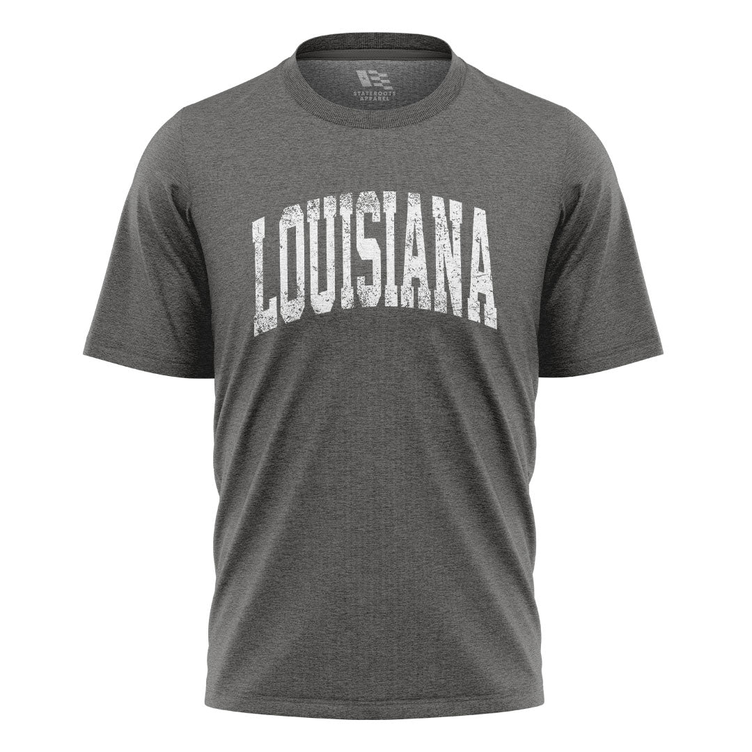 Louisiana Varsity Arch Collegiate T-Shirt | Vintage Tee - Charcoal #1