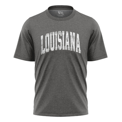 Louisiana Varsity Arch Collegiate T-Shirt | Vintage Tee - Charcoal #1