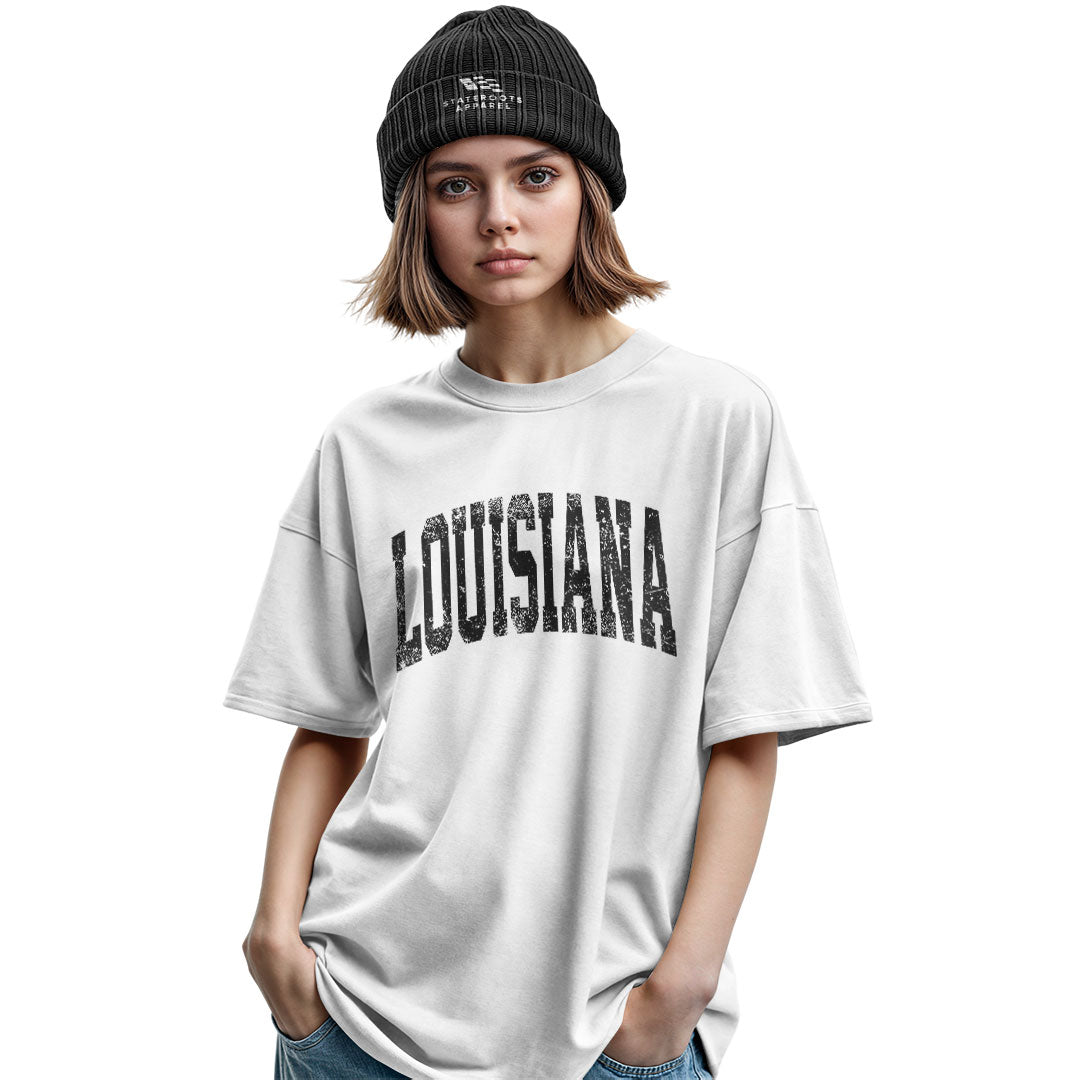 Louisiana Varsity Arch Collegiate T-Shirt | Vintage Tee - Military Green #2