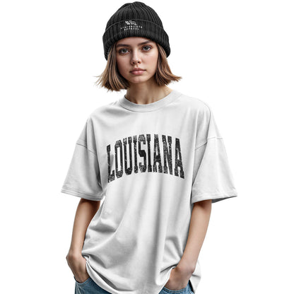 Louisiana Varsity Arch Collegiate T-Shirt | Vintage Tee - Military Green #2