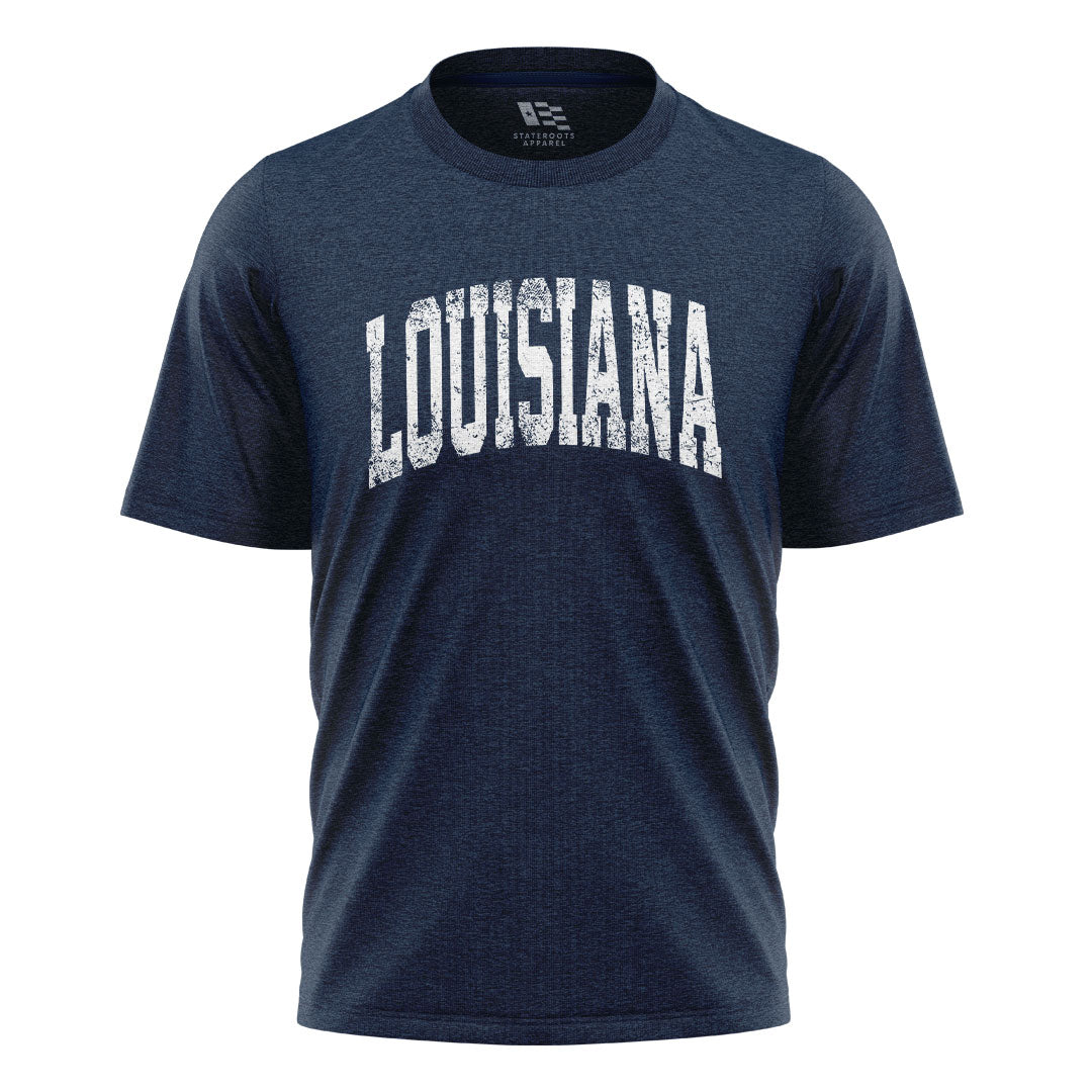 Louisiana Varsity Arch Collegiate T-Shirt | Vintage Tee - Navy #1