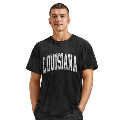 Louisiana Varsity Arch Collegiate T-Shirt | Vintage Tee - Navy #2