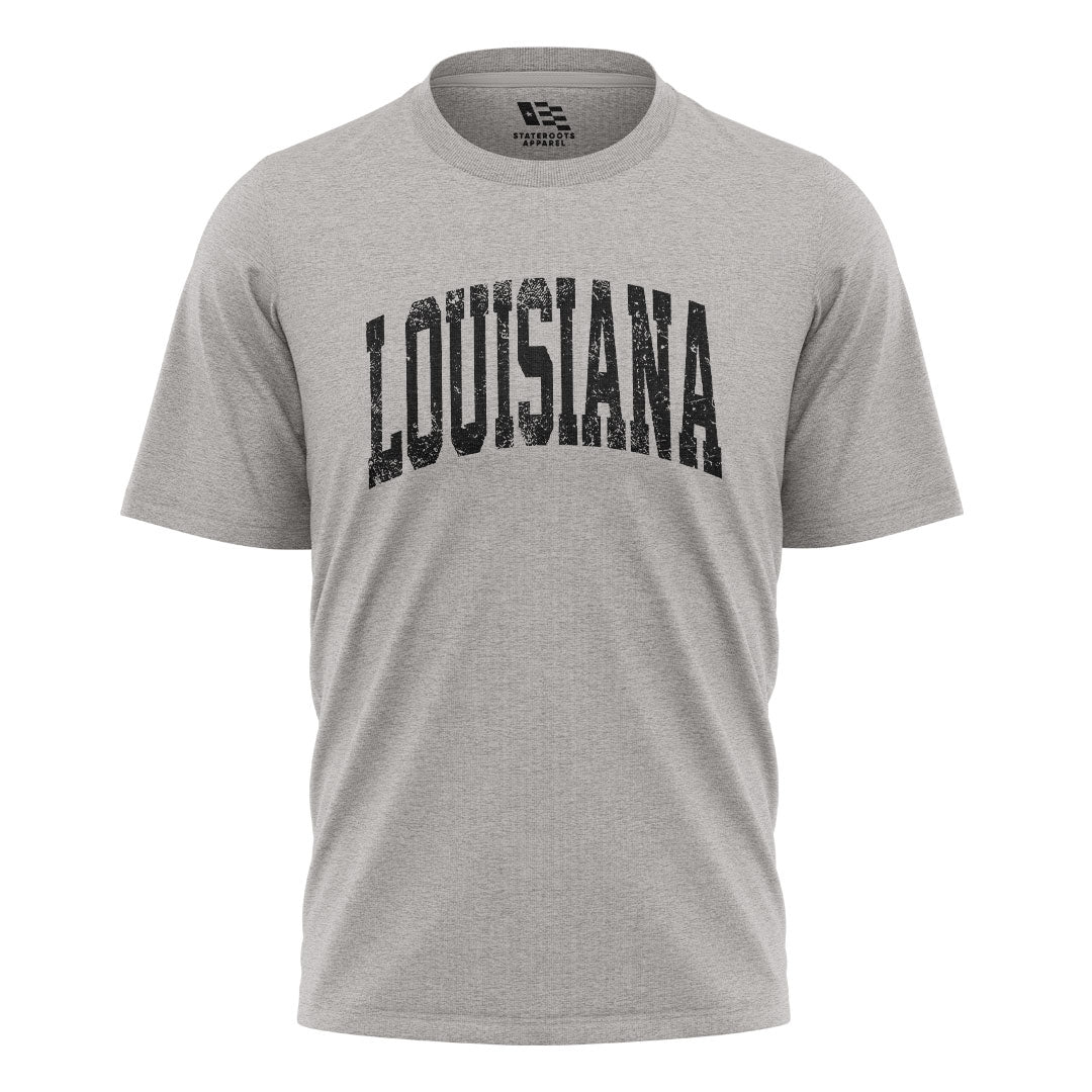 Louisiana Varsity Arch Collegiate T-Shirt | Vintage Tee - Sport Grey #1