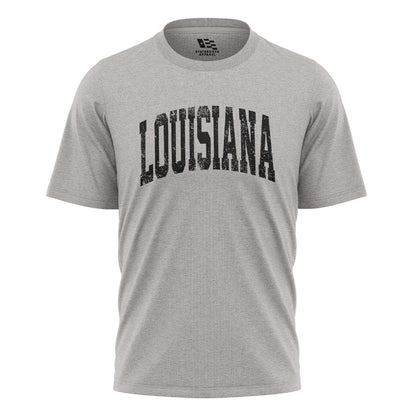 Louisiana Varsity Arch Collegiate T-Shirt | Vintage Tee - Sport Grey #1