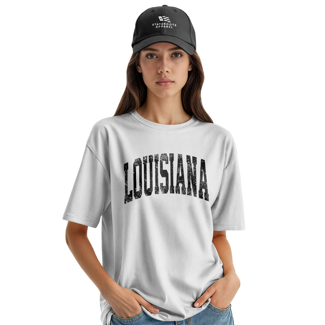 Louisiana Varsity Arch Collegiate T-Shirt | Vintage Tee - White #2