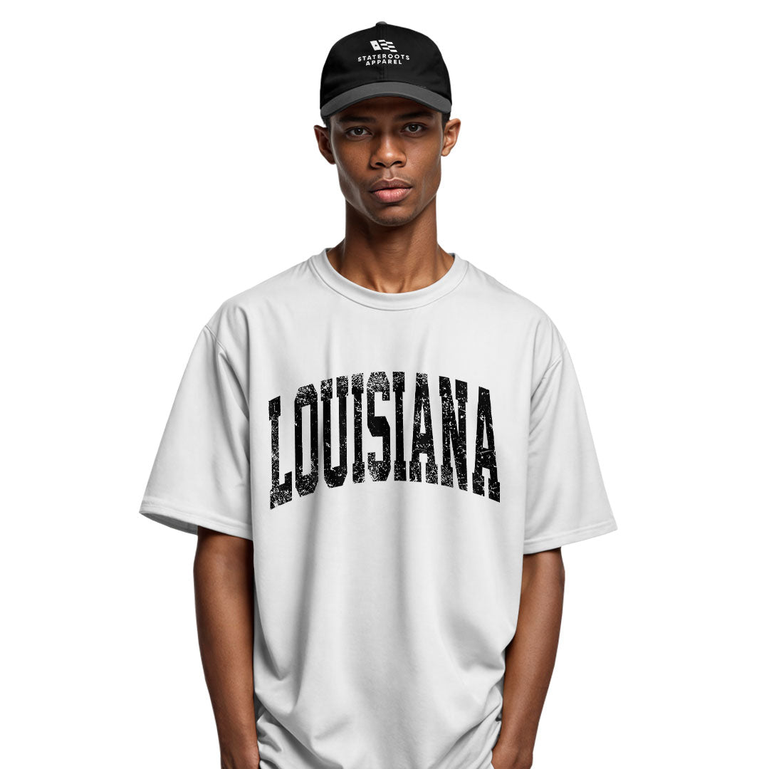 Louisiana Varsity Arch Collegiate T-Shirt | Vintage Tee - White #4