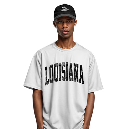 Louisiana Varsity Arch Collegiate T-Shirt | Vintage Tee - White #4